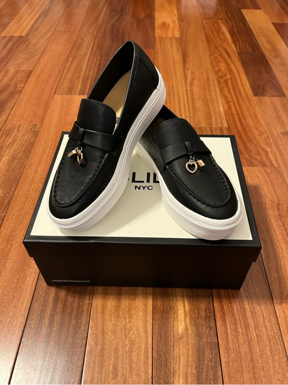 J Slides Black Slip-On Loafers